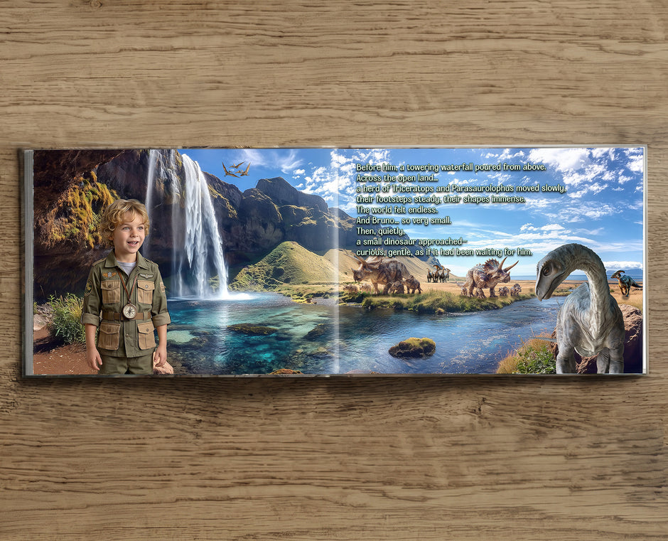 Personalized Dinosaur Birthday Book with Your Child's Face & Name