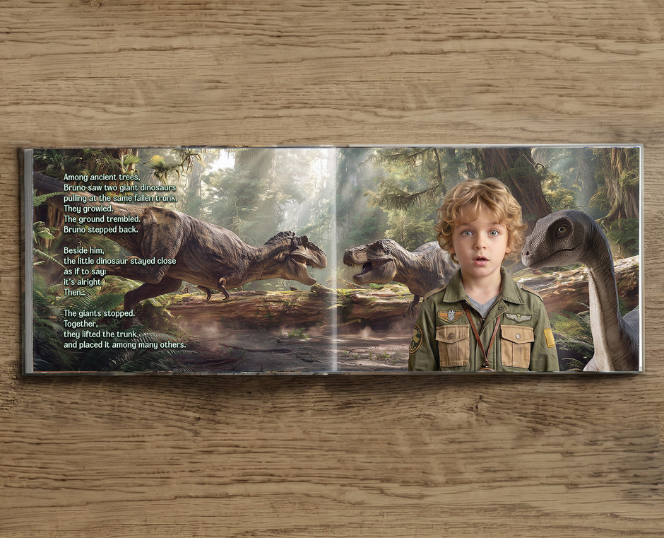 Personalized Dinosaur Birthday Book with Your Child's Face & Name