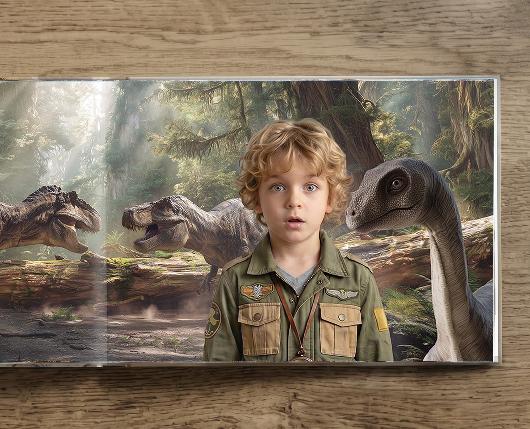 Personalized Dinosaur Birthday Book with Your Child's Face & Name