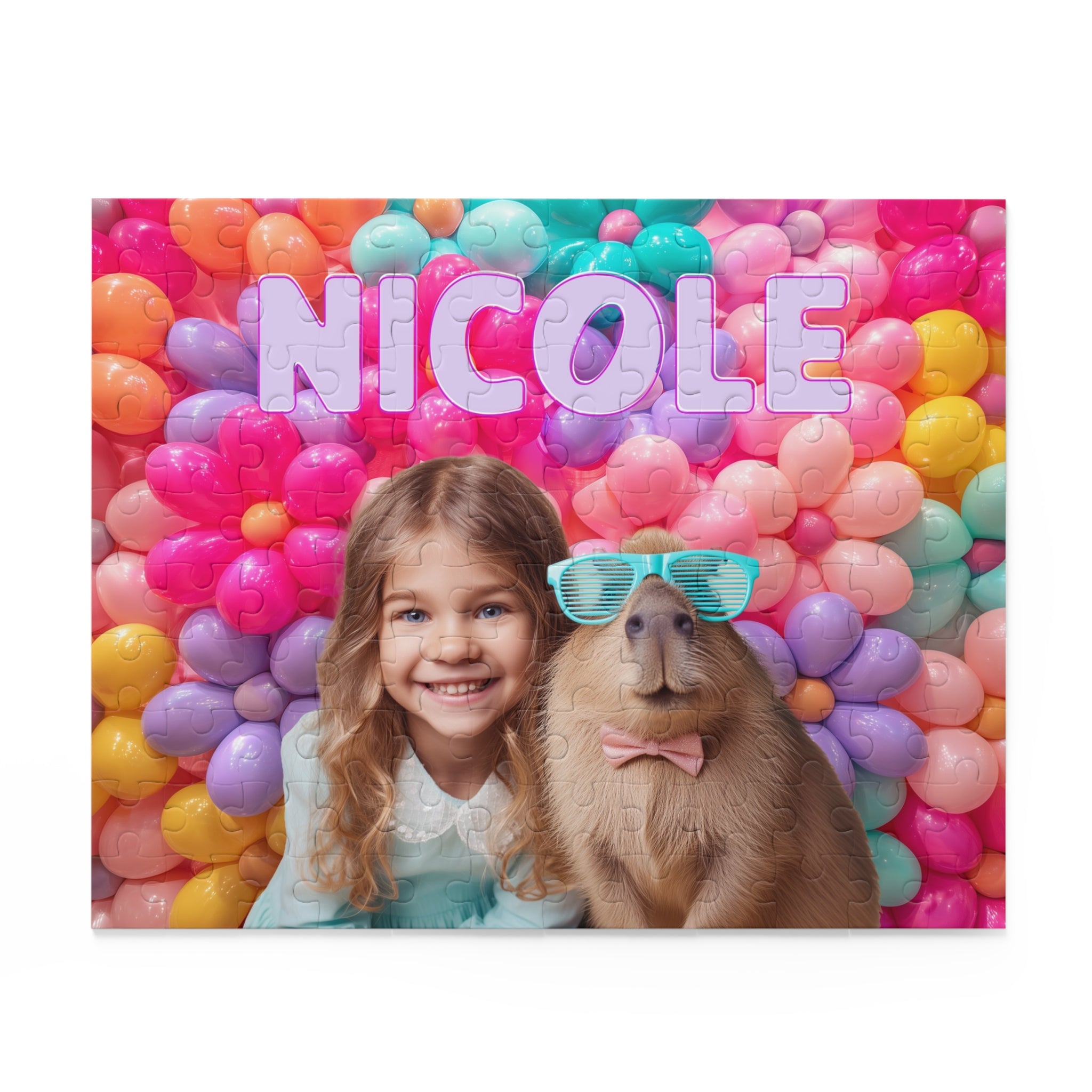 Personalized Capybara Puzzle for Girls | Custom Name & Photo | 120 Pieces