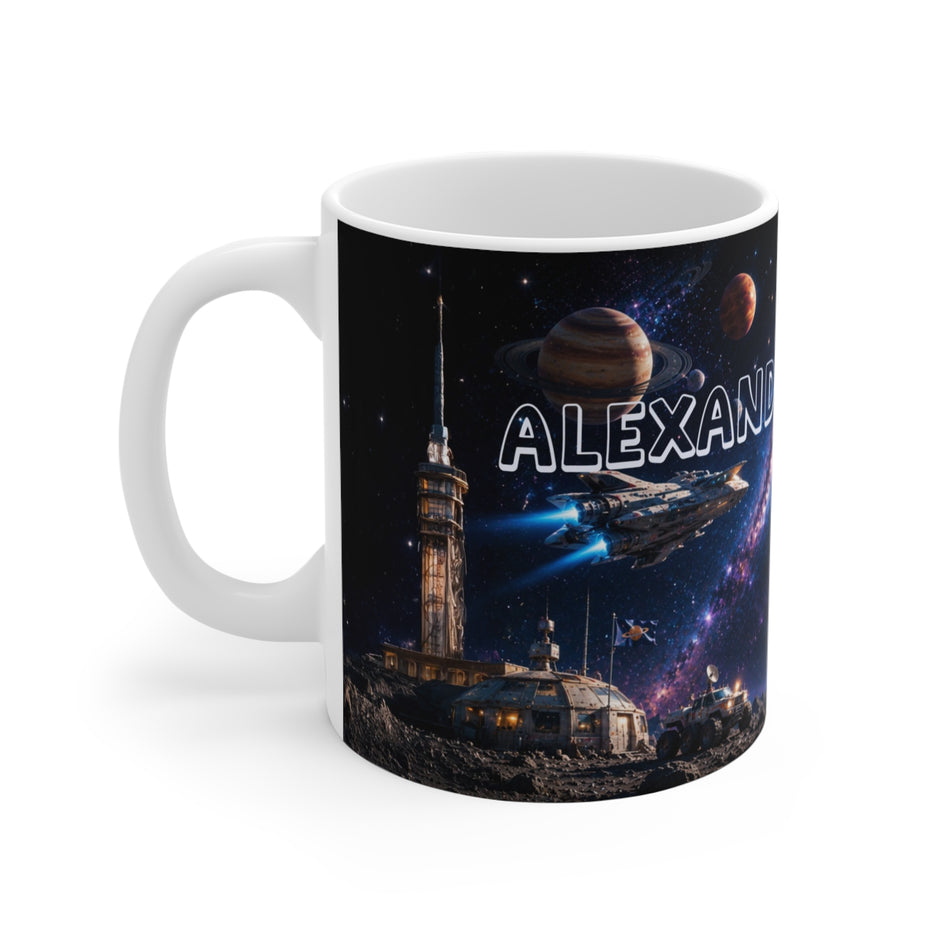 Personalized Space Mug — Custom Name & Photo for Boys & Girls