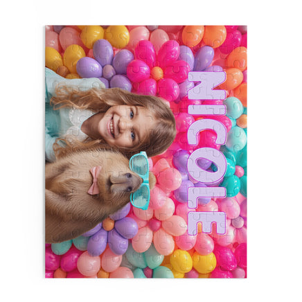 Personalized Capybara Puzzle for Girls | Custom Name & Photo | 120 Pieces